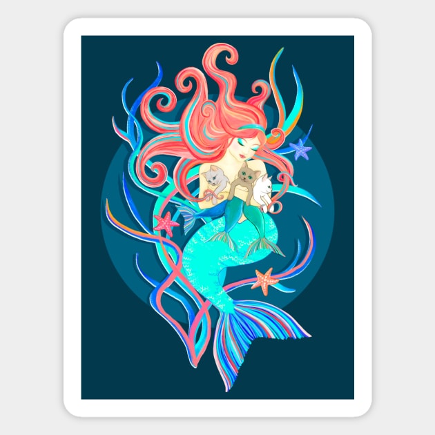 Mercat Lady - mermaid with mercats Magnet by micklyn